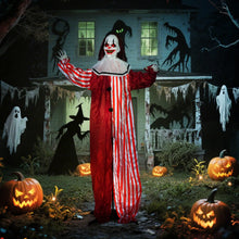 Laden Sie das Bild in den Galerie-Viewer, Halloween Dekoration Stehender Clown 165cm mit Licht- und Soundeffekt