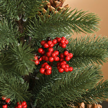 Laden Sie das Bild in den Galerie-Viewer, Mini-Weihnachtsbaum mit Schmuck, rote Beeren und Tannenzapfen – 50 cm Höhe