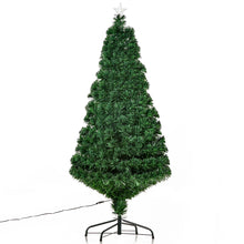 Laden Sie das Bild in den Galerie-Viewer, Weihnachtsbaum mit LED-Glasfaserbeleuchtung – 1,5 m, realistisches Design, flammhemmend