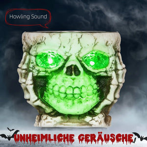 Halloween Animierte Skelett-Süßigkeitenschale Halloween-Dekoration – mit Sound & LED