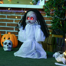 Laden Sie das Bild in den Galerie-Viewer, Halloween Dekoration Geisterpuppe 60 cm mit LED-Lichter Soundfunktion