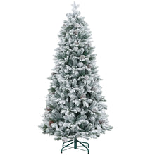 Laden Sie das Bild in den Galerie-Viewer, Künstlicher Weihnachtsbaum – 1,8 m, mit Kunstschnee und Tannenzapfen