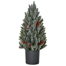 Laden Sie das Bild in den Galerie-Viewer, Mini-Weihnachtsbaum – 50 cm mit Tannenzapfen, roten Beeren und Übertopf