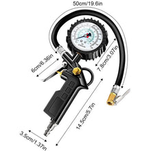 Laden Sie das Bild in den Galerie-Viewer, Geeichter Druckluft-Reifenfüller mit 15-bar-Manometer für Pkw, Lkw und Motorrad