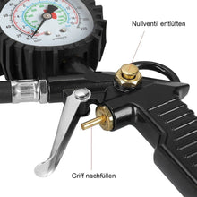 Laden Sie das Bild in den Galerie-Viewer, Geeichter Druckluft-Reifenfüller mit 15-bar-Manometer für Pkw, Lkw und Motorrad