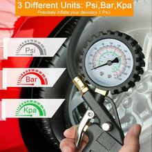 Laden Sie das Bild in den Galerie-Viewer, Geeichter Druckluft-Reifenfüller mit 15-bar-Manometer für Pkw, Lkw und Motorrad