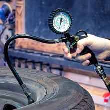 Laden Sie das Bild in den Galerie-Viewer, Geeichter Druckluft-Reifenfüller mit 15-bar-Manometer für Pkw, Lkw und Motorrad