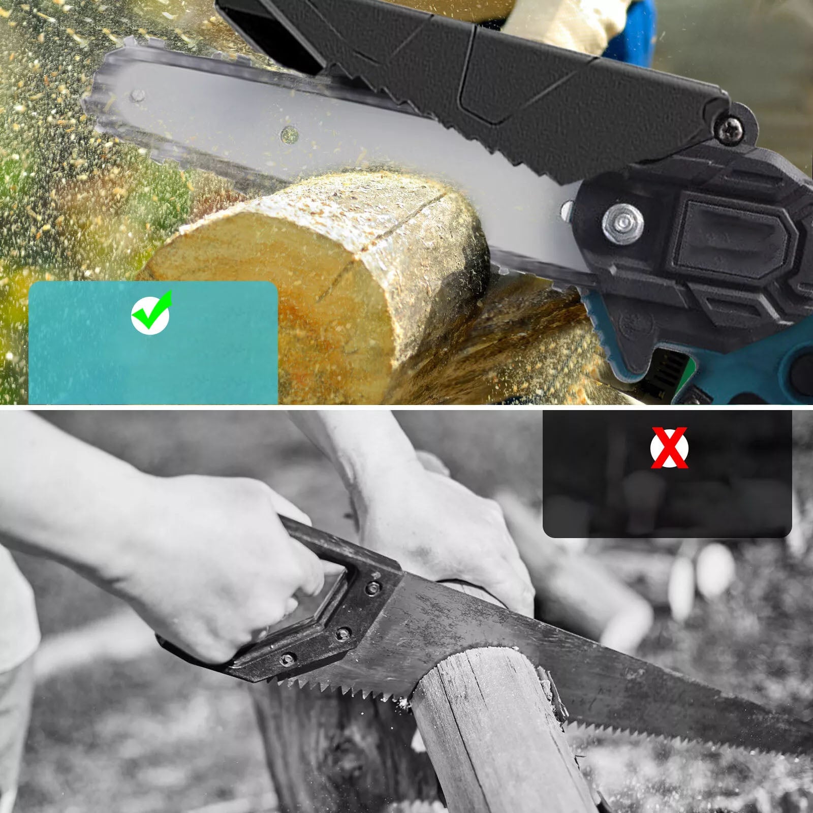 Mini Akku Kettensäge , 6 Zoll Mini Kettensäge, 21 Produktbild