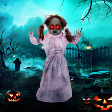 Laden Sie das Bild in den Galerie-Viewer, Halloween Dekoration Geisterpuppe 76 cm mit LED-Lichter Soundfunktion