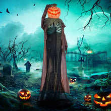Laden Sie das Bild in den Galerie-Viewer, Halloween Dekoration Skelett-Kürbis 183 cm mit LED-Lichter Soundfunktion