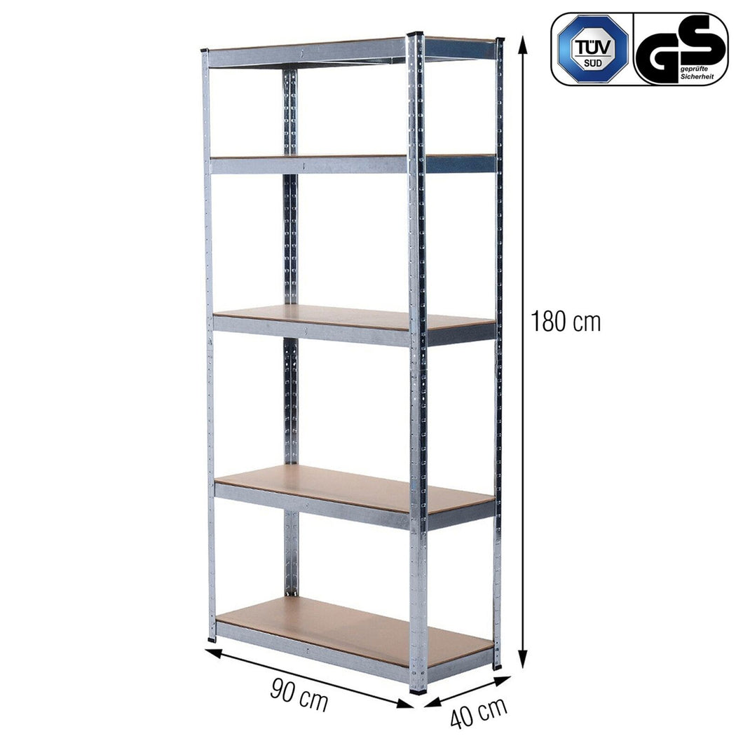 Schwerlastregale 180 x 90 x 40 cm 5 Böden - bis 875 kg