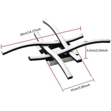 Laden Sie das Bild in den Galerie-Viewer, Schwarze LED-Deckenleuchte – dimmbare 24W Deckenlampe in Chrom-Alu für Büro, Wohnzimmer &amp; Flur