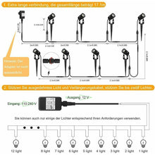 Laden Sie das Bild in den Galerie-Viewer, LED Gartenlicht 8er Set mit Gartenspieß. 8 x 3 Watt LED-Licht. Warmweiß.