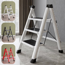 Laden Sie das Bild in den Galerie-Viewer, Dreistufige Klapptrittleiter, stabil, bis 250 kg belastbar. 3 Farben lieferbar.