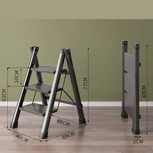 Laden Sie das Bild in den Galerie-Viewer, Dreistufige Klapptrittleiter, stabil, bis 250 kg belastbar. 3 Farben lieferbar.