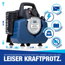 Laden Sie das Bild in den Galerie-Viewer, Inverter, Kompakter Stromerzeuger, 1000W. Benzin Stromgenerator Notstromaggregat