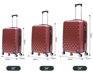 Kofferset KARO 3-teilig komplett. Hartschalenkoffer.