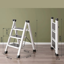 Laden Sie das Bild in den Galerie-Viewer, Dreistufige Klapptrittleiter, stabil, bis 250 kg belastbar. 3 Farben lieferbar.