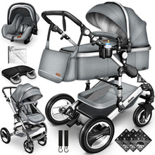 Laden Sie das Bild in den Galerie-Viewer, Kinderwagen 3 in 1 Kombi-Buggy Reisebuggy inkl. Auto- Babyschale. Faltbar.