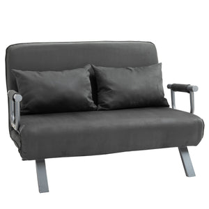 Schlafsofa Doppelsofa dunkelgrau 111 cm breit, mit Armlehne Schlafsessel Gästebett Klappbett