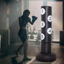 Laden Sie das Bild in den Galerie-Viewer, Standboxsack mit Ständer 176 cm Boxing Trainer Geeignet für Profis und Anfänger Schwarz