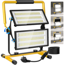 Laden Sie das Bild in den Galerie-Viewer, LED Baustrahler Flutlicht 200 Watt (2x100 Watt) mit Ständer. 230 Volt. IP66.