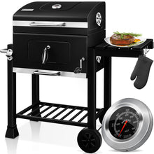Laden Sie das Bild in den Galerie-Viewer, Profi-Holzkohlegrill XL Grillwagen 28 kg mit Grill Rost Thermometer Deckel BBQ Kohle