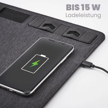 Laden Sie das Bild in den Galerie-Viewer, Mauspad mit 15 W Handy-Qi-Ladefunktion &amp; Smartphone-Halter