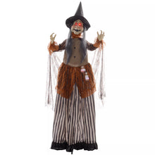 Laden Sie das Bild in den Galerie-Viewer, Halloween-Hexe 183 cm mit roten Augen LED-Lichter, Soundfunktion