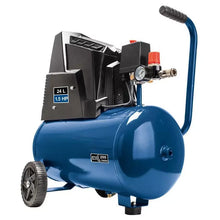 Laden Sie das Bild in den Galerie-Viewer, Kompressor 8 BAR 24 Liter Kessel im Set mit Druckluftpistole Spiralschlauch. Für Auto, LKW, Wohnmobil, Fahrrad, Motorrad usw. und Werkzeuge.