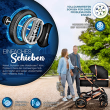 Laden Sie das Bild in den Galerie-Viewer, Kinderwagen 3 in 1 Kombi-Buggy Reisebuggy inkl. Auto- Babyschale. Faltbar.