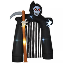Laden Sie das Bild in den Galerie-Viewer, Aufblasbarer Halloween Sensenmann riesig 285 cm mit 8 LEDs