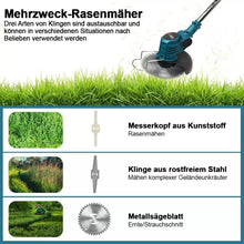 Laden Sie das Bild in den Galerie-Viewer, Akku Rasentrimmer Freischneider Trimmer mit 21V 2x2,0Ah Akkus und Ladegerät