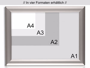 Klapprahmen aus Aluminium für Werbung, Flyer, Banner, Bilder DIN A0, A1, A2, A3, A4