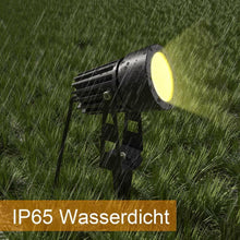 Laden Sie das Bild in den Galerie-Viewer, LED Gartenlicht 8er Set mit Gartenspieß. 8 x 3 Watt LED-Licht. Warmweiß.