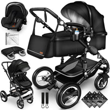 Laden Sie das Bild in den Galerie-Viewer, Kinderwagen 3 in 1 Kombi-Buggy Reisebuggy inkl. Auto- Babyschale. Faltbar.
