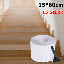 Laden Sie das Bild in den Galerie-Viewer, Lebensretter: 15 x Antirutsch-Streifen, transparent. Für Treppen. 15x60 cm