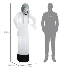 Laden Sie das Bild in den Galerie-Viewer, Halloween Geisterhexe 190 cm mit roten Augen aufblasbar Hexen mit LED-Lichtern