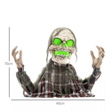 Laden Sie das Bild in den Galerie-Viewer, Halloween Dekoration Skelett 70 cm Halbkörper LED-Lichter Soundfunktion