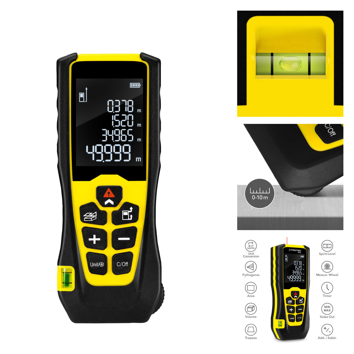 Laser-Entfernungsmesser Laser-Distanzmessgerät mit Wasserwaage ...