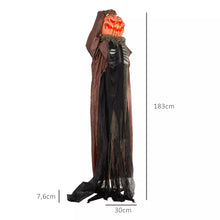 Laden Sie das Bild in den Galerie-Viewer, Halloween Dekoration Skelett-Kürbis 183 cm mit LED-Lichter Soundfunktion