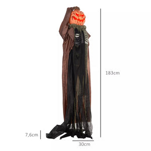 Halloween Dekoration Skelett-Kürbis 183 cm mit LED-Lichter Soundfunktion
