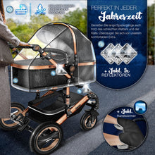 Laden Sie das Bild in den Galerie-Viewer, Kinderwagen 3 in 1 Kombi-Buggy Reisebuggy inkl. Auto- Babyschale. Faltbar.