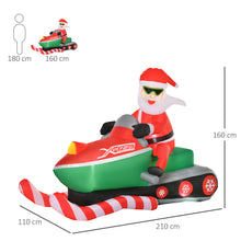 Laden Sie das Bild in den Galerie-Viewer, Aufblasbarer Weihnachtsmann auf Snowmobil 1,6 m Nikolaus Santa LED IP44 Polyester