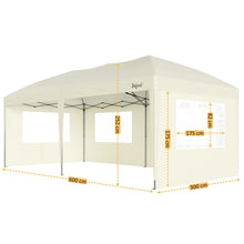 Laden Sie das Bild in den Galerie-Viewer, Faltpavillon 3 x 6 m – Pop-Up Pavillon inklusive Tragetasche. Sonnenschutz und leichter Regen. Mit 6 Seitenteilen.