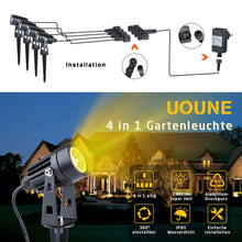 Laden Sie das Bild in den Galerie-Viewer, LED Gartenlicht 4er Set mit Gartenspieß. 4 x 3 Watt LED-Licht. Warmweiß.