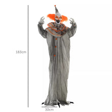 Laden Sie das Bild in den Galerie-Viewer, Halloween Dekoration Stehender Clown 183cm mit LED-Lichter Soundfunktion