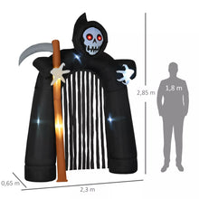 Laden Sie das Bild in den Galerie-Viewer, Aufblasbarer Halloween Sensenmann riesig 285 cm mit 8 LEDs