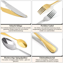 Laden Sie das Bild in den Galerie-Viewer, Besteckset Edelstahl Tafelbesteck 48 Teile für 12 Personen. Das besondere Angebot! Silber oder Gold.
