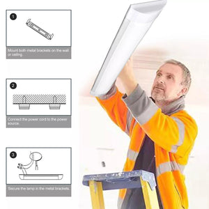 Deckenleuchte 6000K Kaltweiß LED 40 Watt (Wie 400 Watt alte Röhren) 120 cm Feuchtraumlampe, Bürolampe, Garage, Werkstatt.